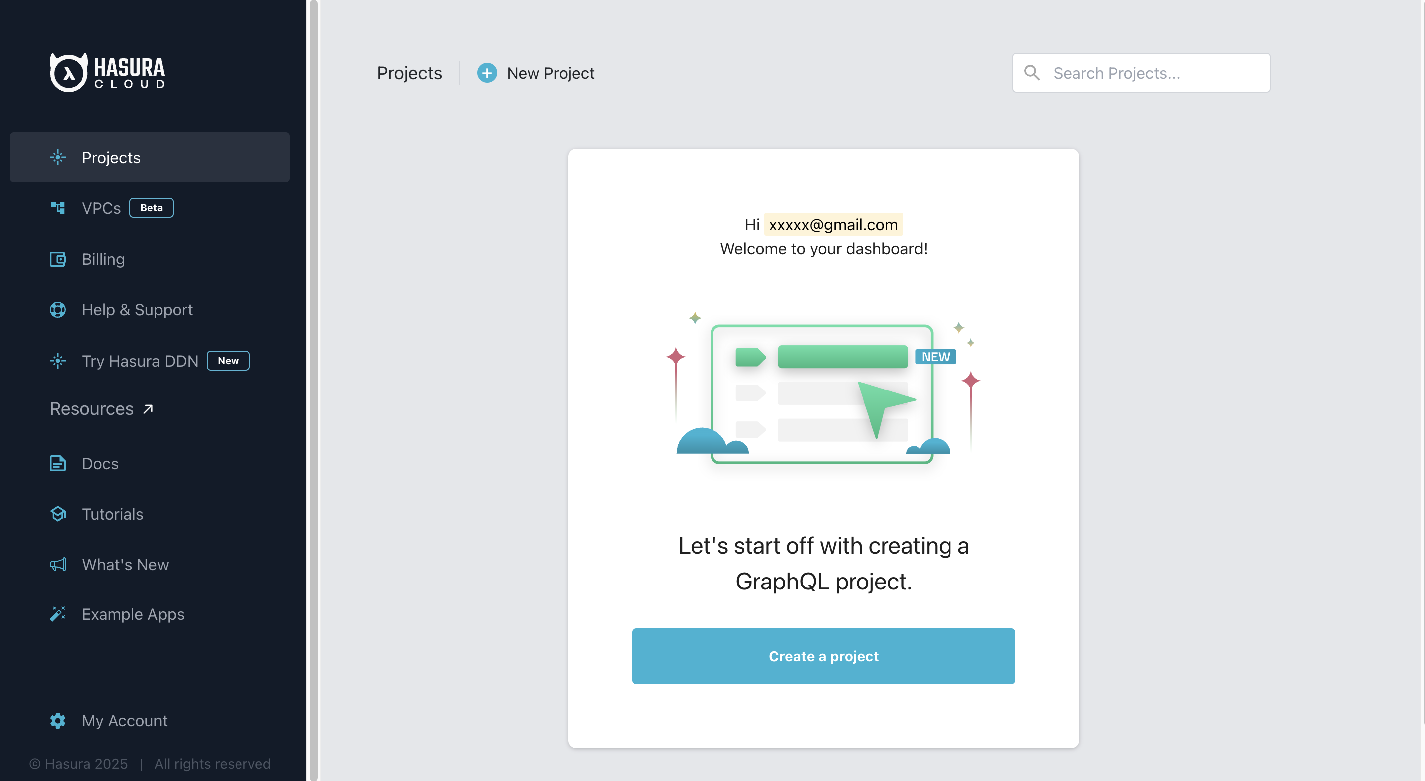Hasura Create a Projects