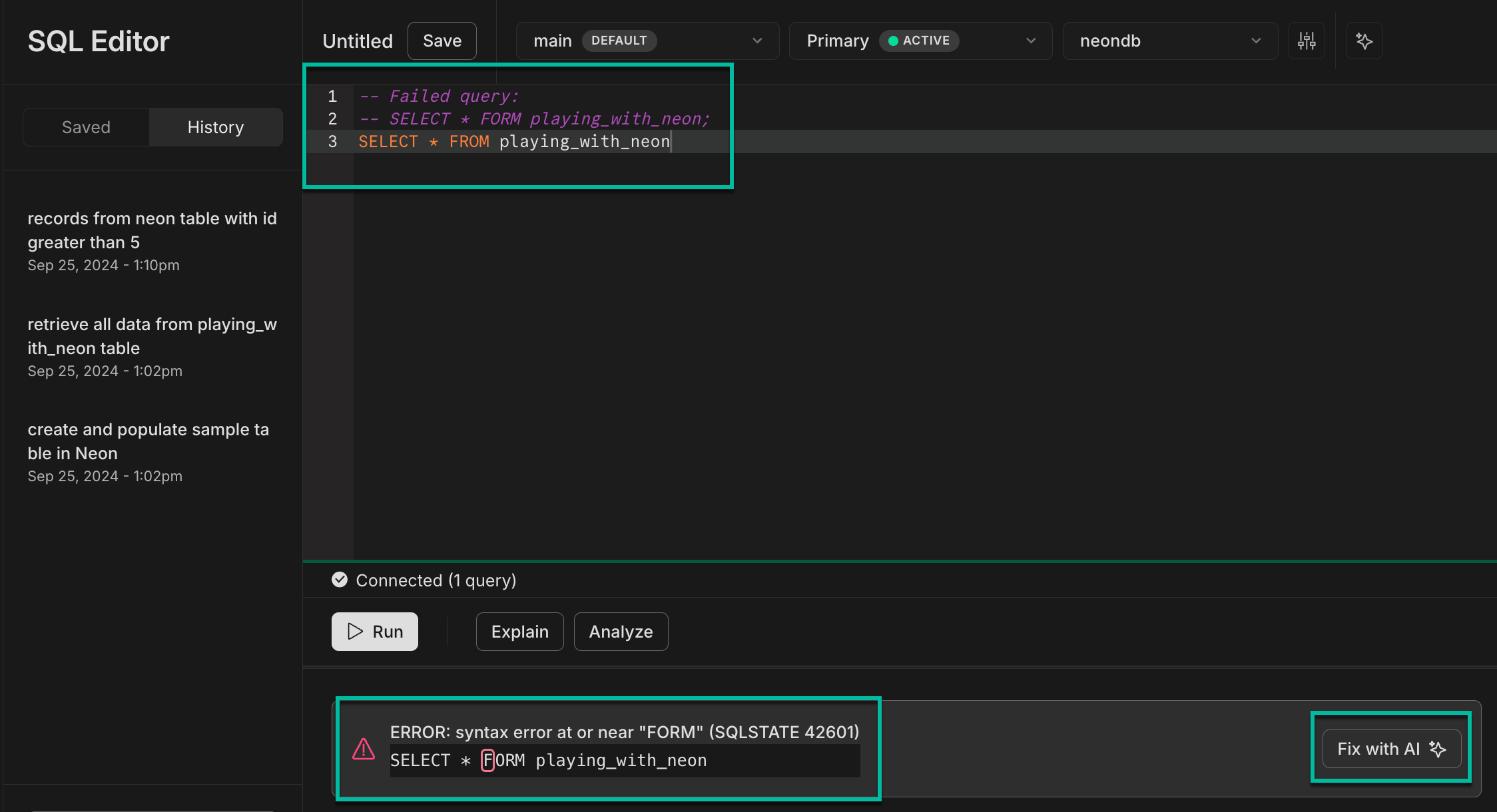 Fix with AI