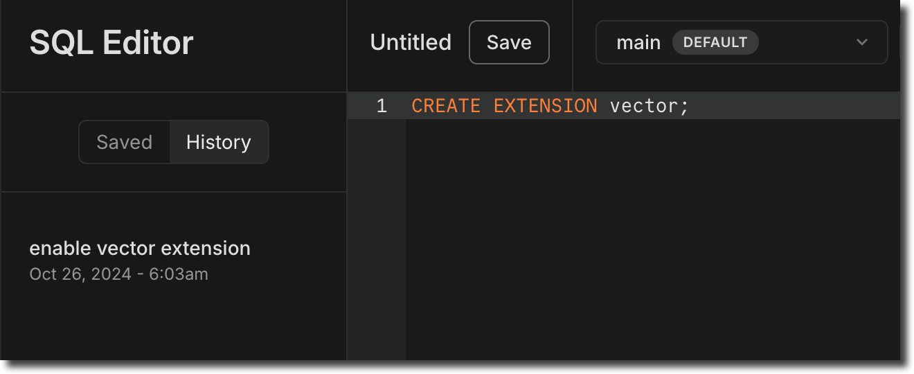 create extension pgvector