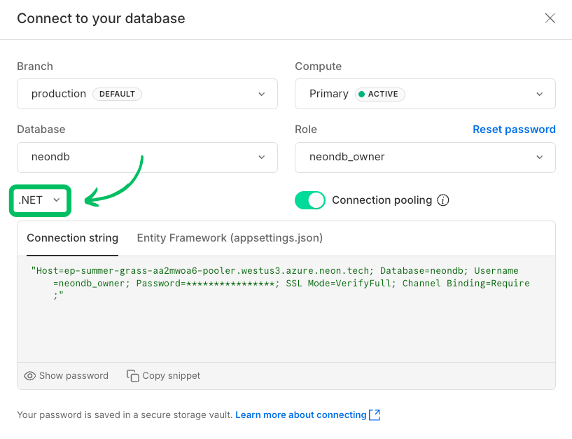 Connection modal