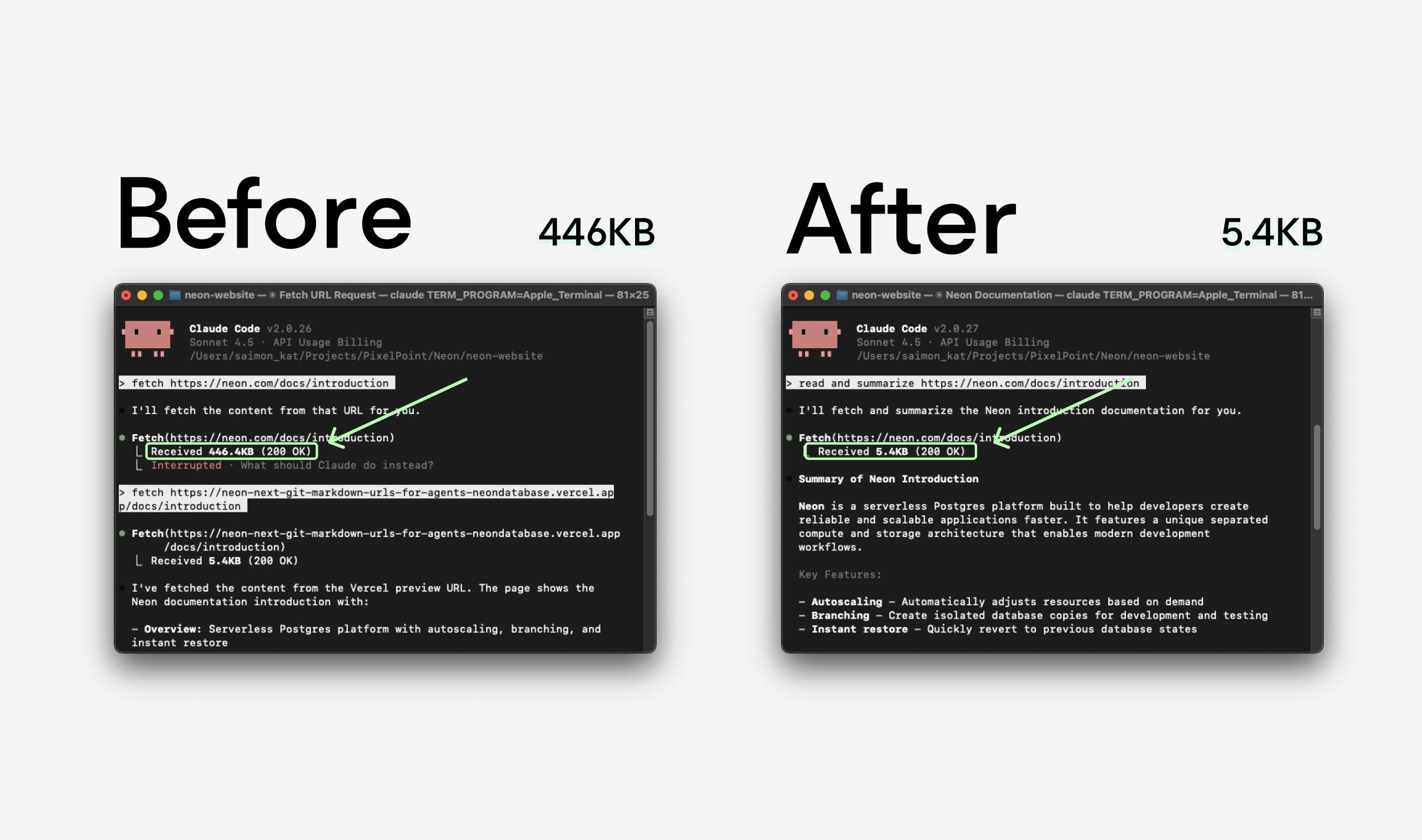 Neon Docs now serve markdown to LLMs