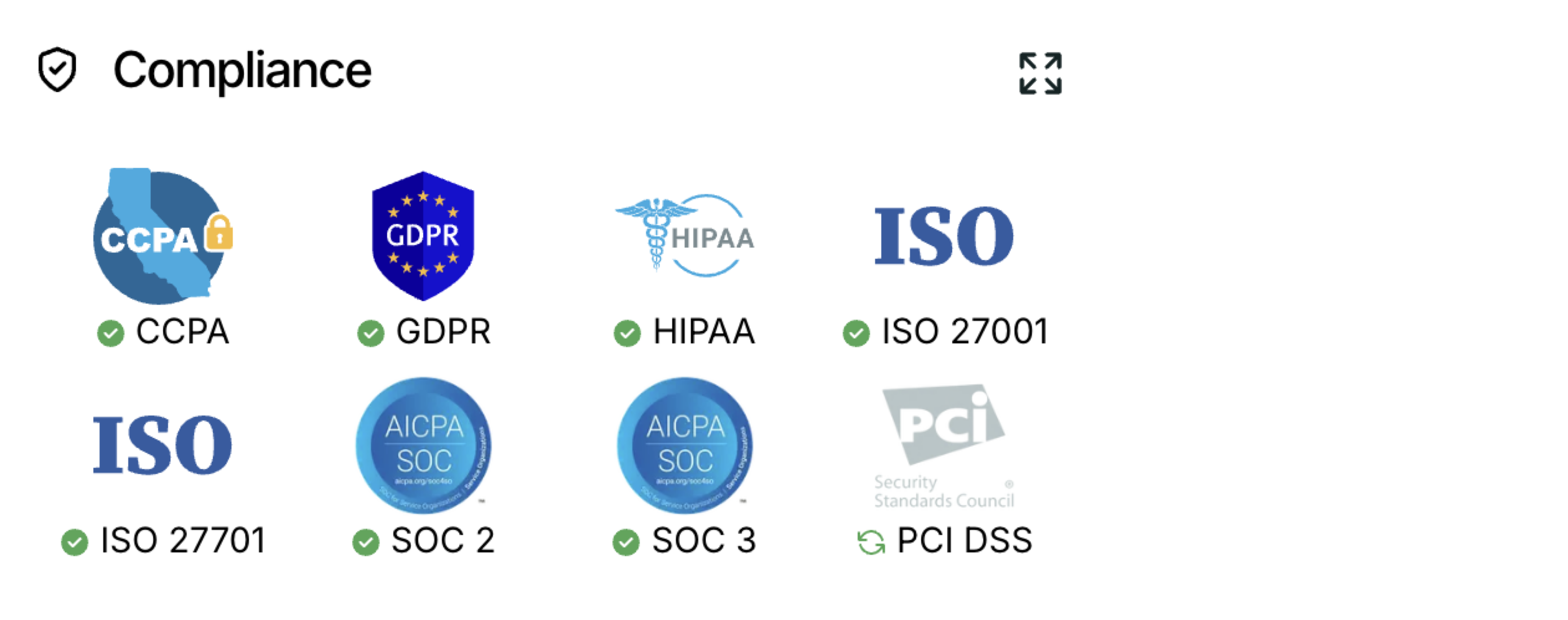 Neon's compliance certifications with HIPAA highlighted
