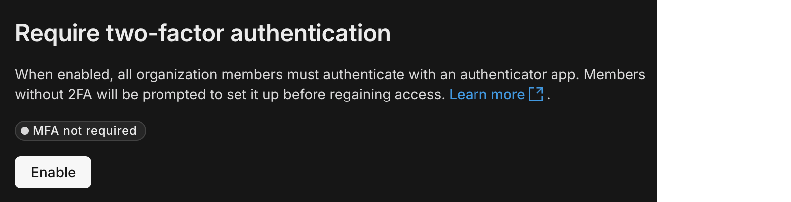 Require 2FA for orgs