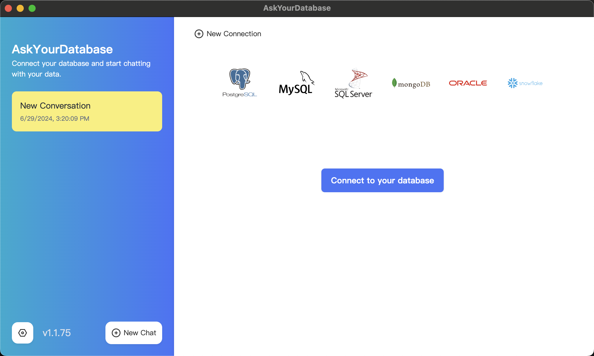 Connect to new db