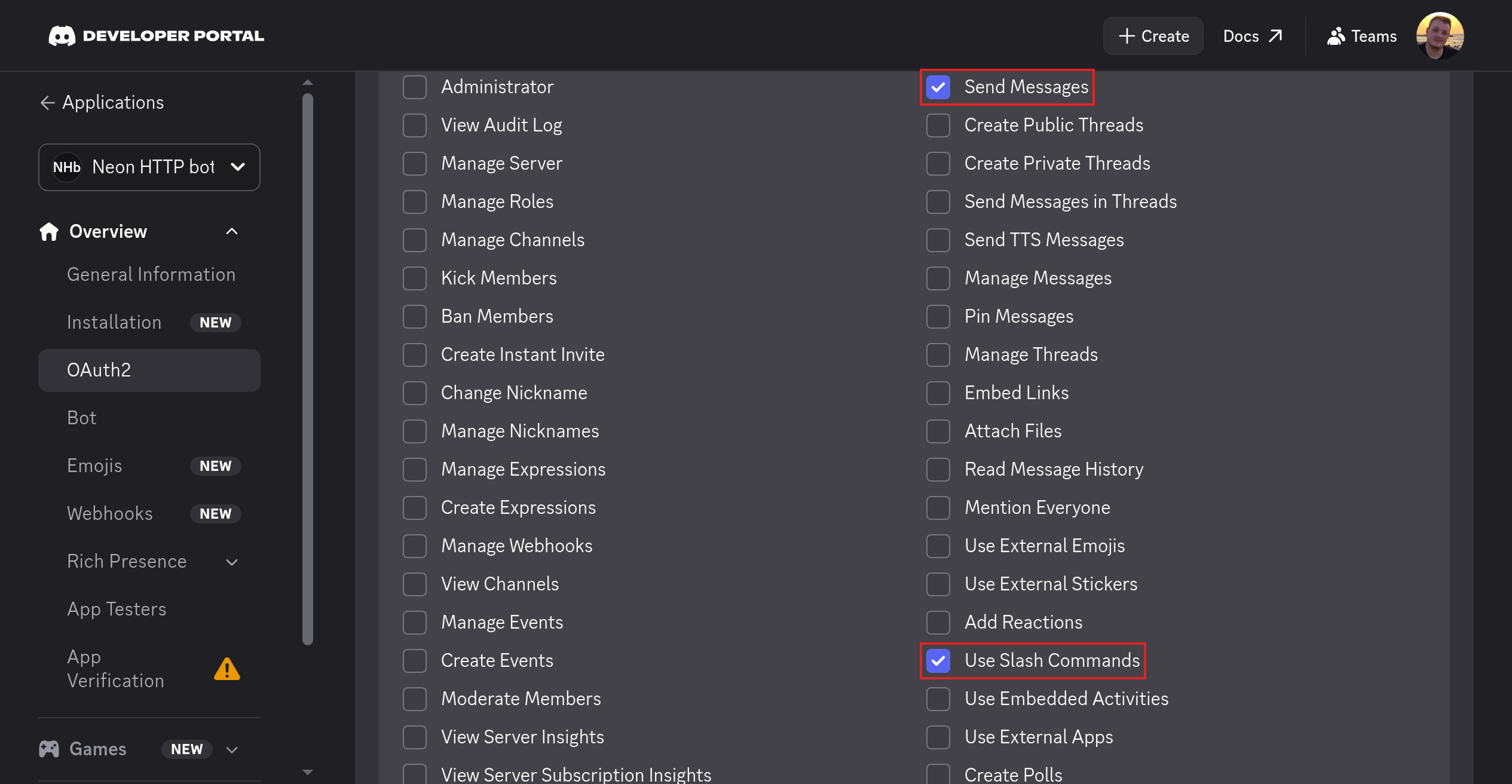 Discord OAuth2 URL Generator with Send Messages and Use Slash Commands