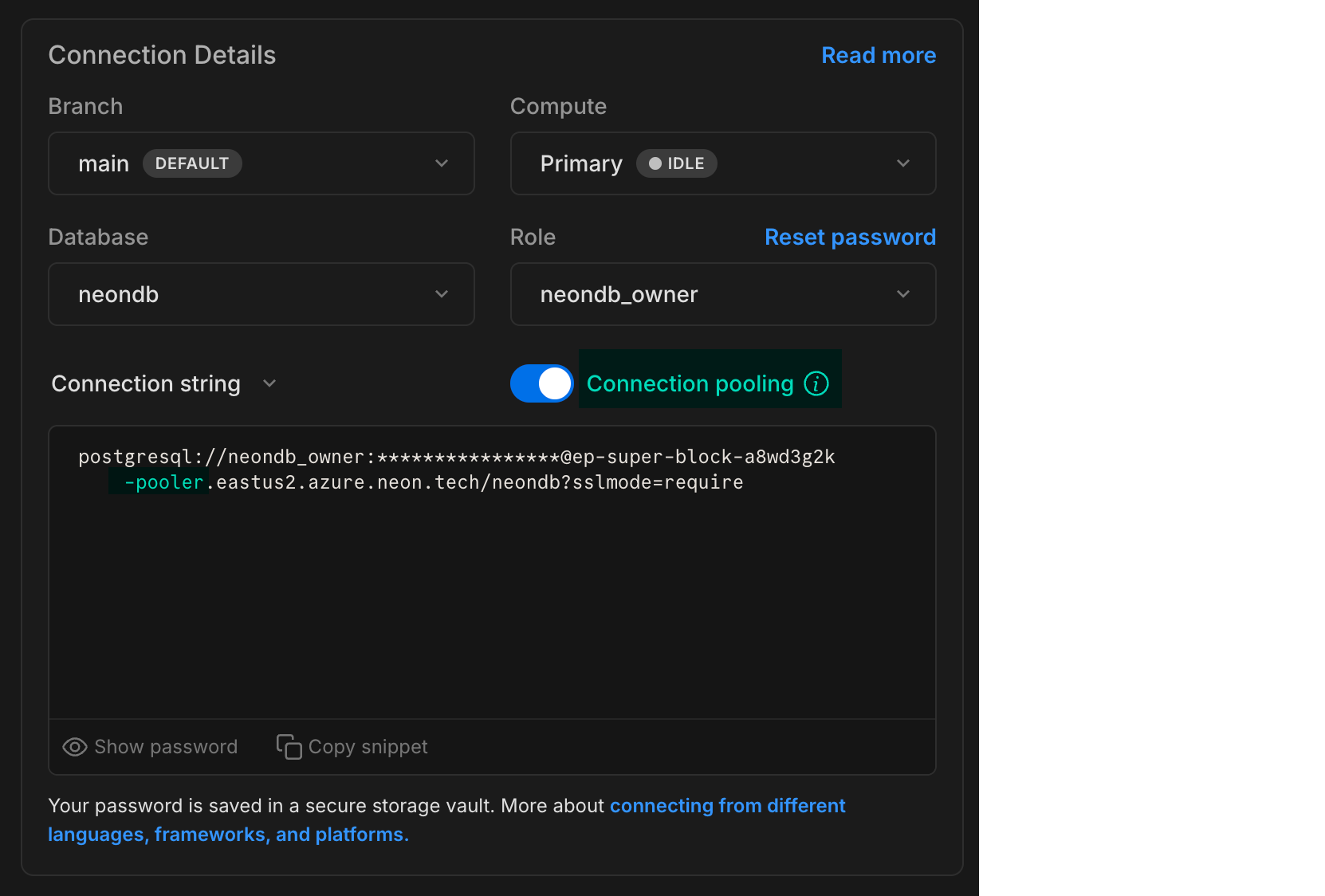 pooled connection string