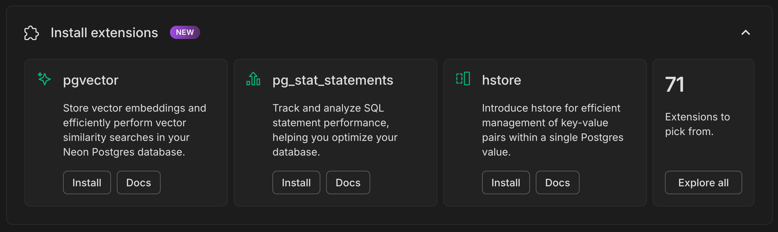 Quickstart extensions